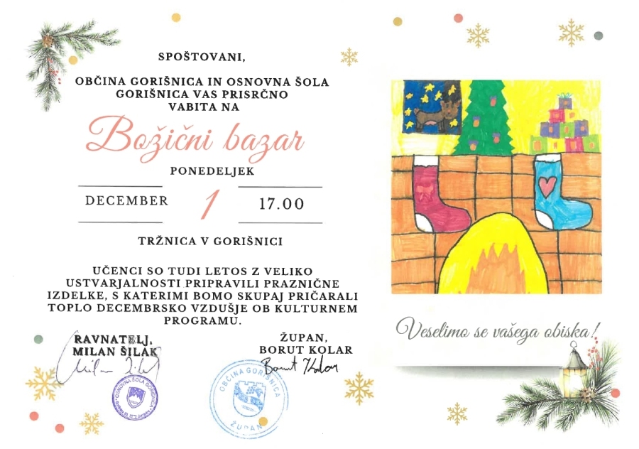 VABILO BOŽIČNI BAZAR